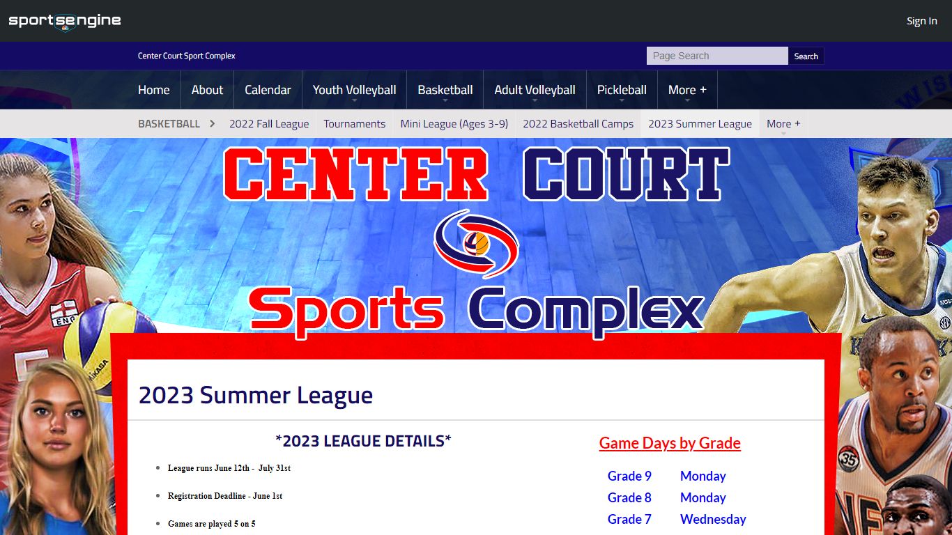 2023 Summer League - Center Court Sport Complex
